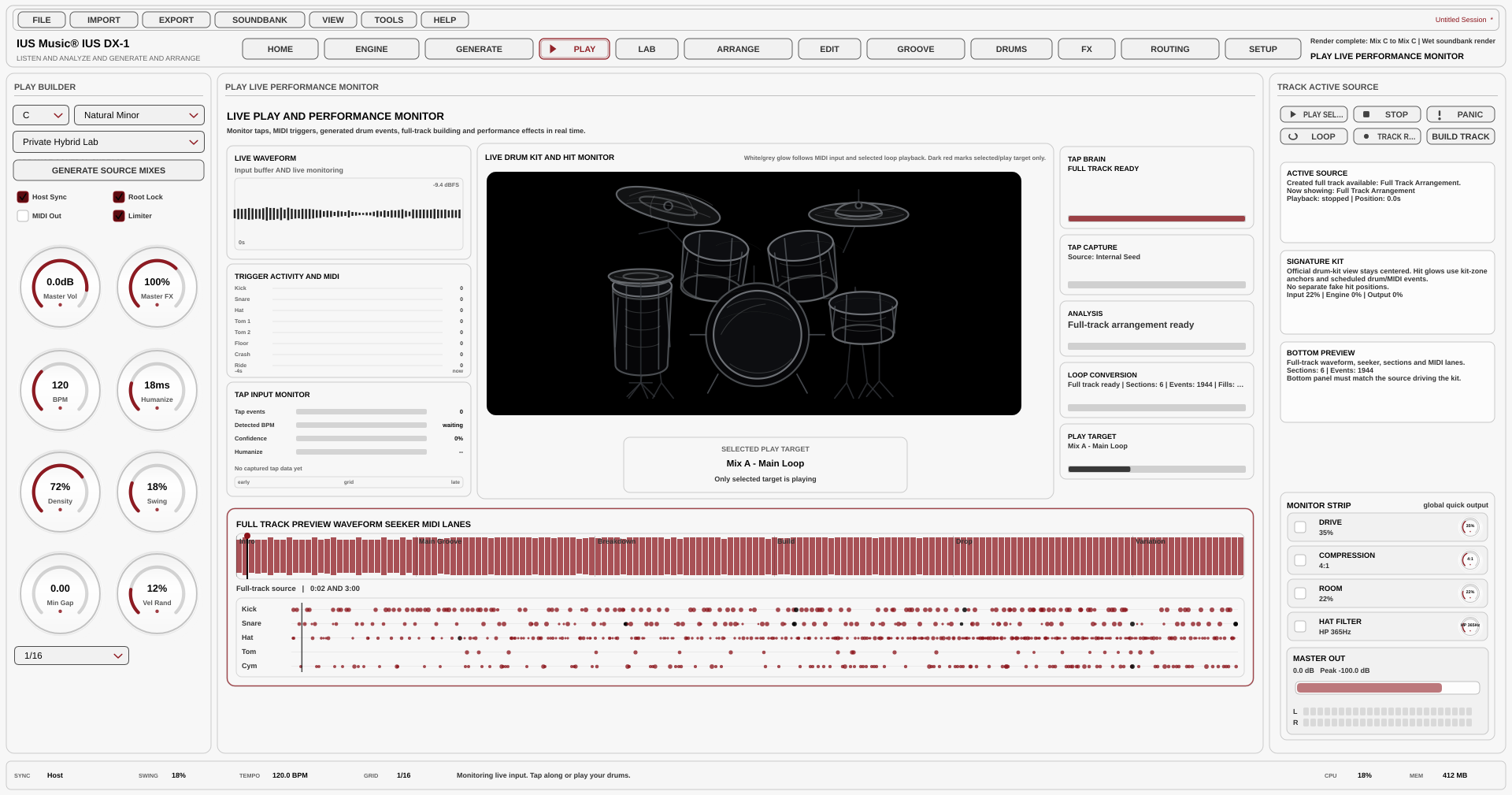 DX-1 groove capture interface