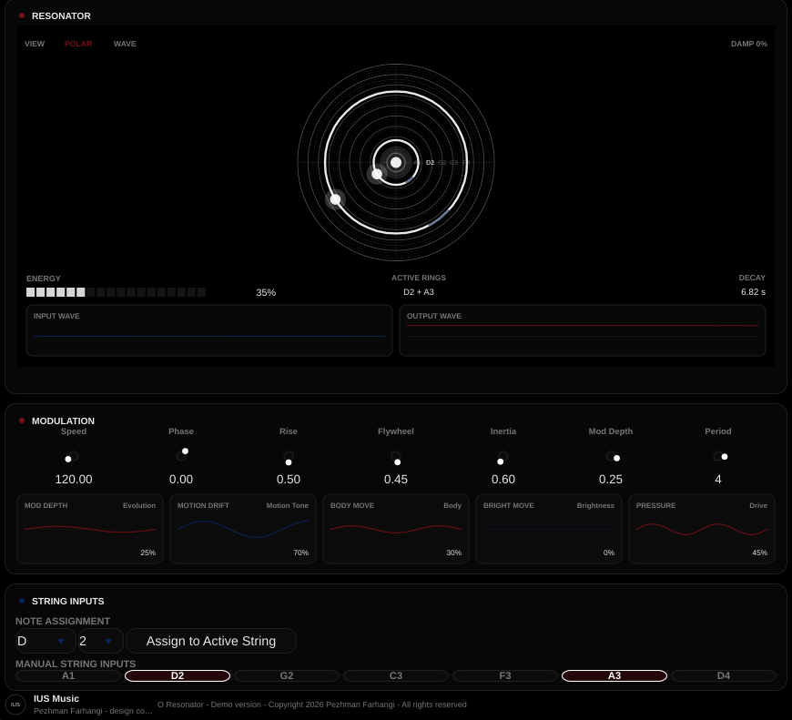 O Resonator interface preview